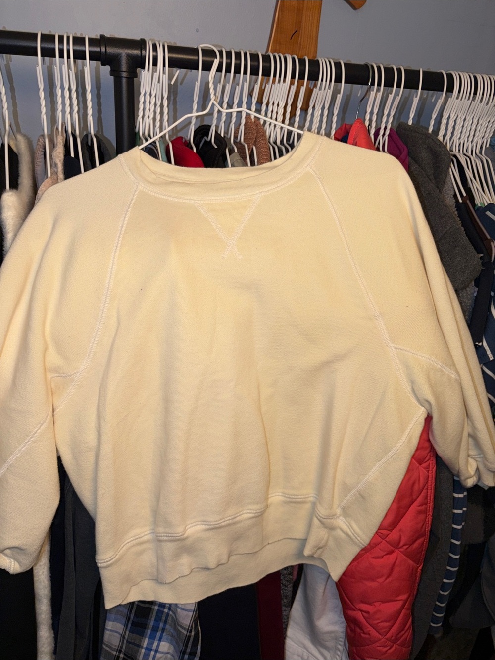 Aerie Women’s Cream Crewneck Sweatshirt Sweater